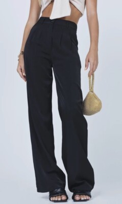 Princes Polly Black Slash Pocket High Waist kacey pants Curve Size 18 Aus