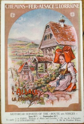 L'Alsace La Montagne 1926 French Poster Art Railroad Advertising Postcard-Artist