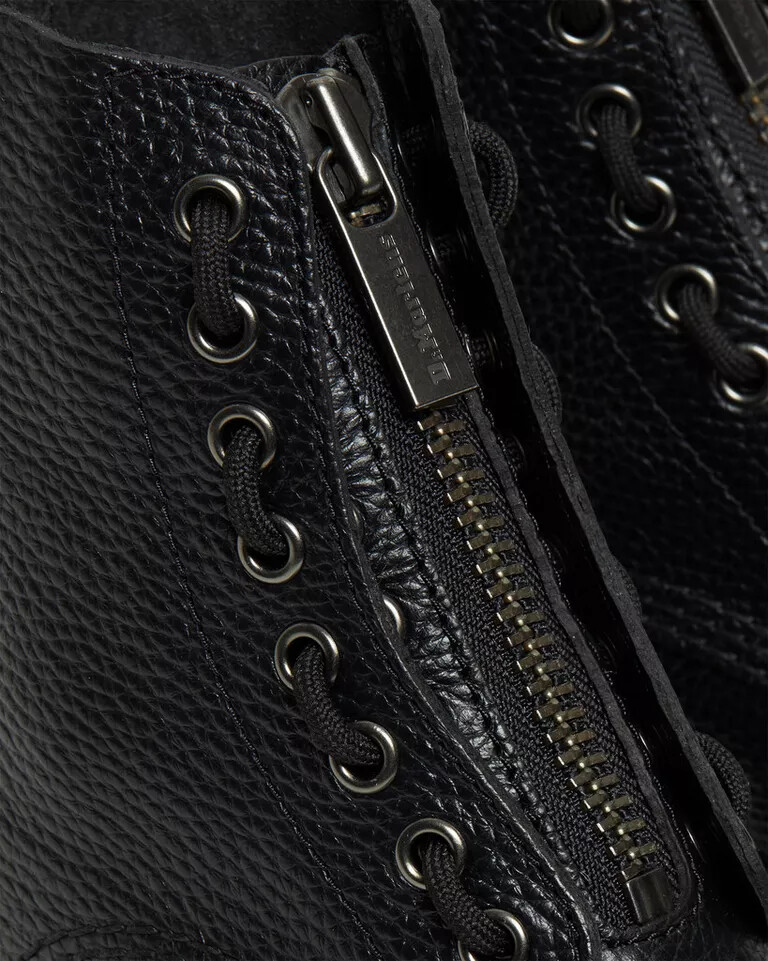 Pre-owned Dr. Martens Sinclaire Milled Nappa Leather Platform Boots Women's 22564001 In Black