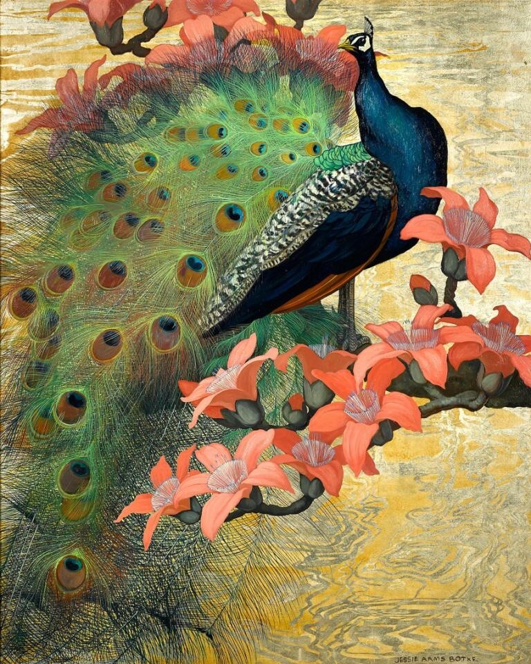 Blue Peacock : Jessie Arms Botke : Circa 1931 : Archival