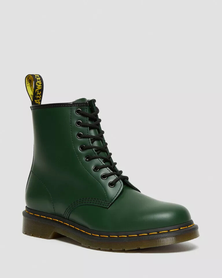 Pre-owned Dr. Martens 1460 Smooth Leather Lace Up Boots Men's Green 11822207