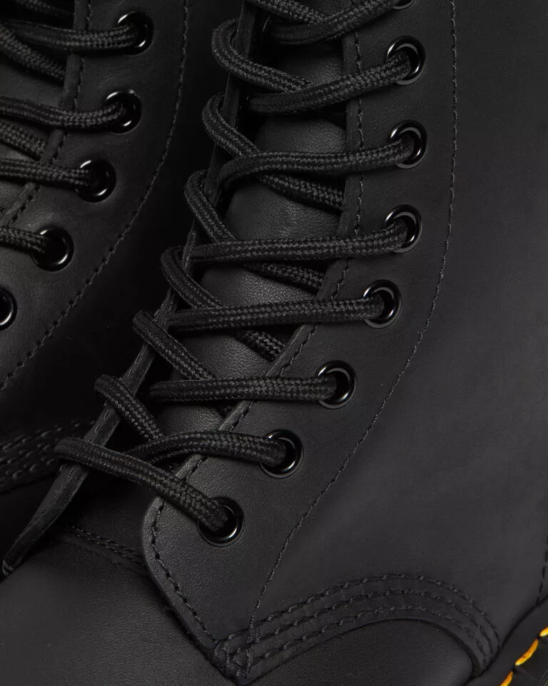 Pre-owned Dr. Martens 1460 Greasy Leather Lace Up Boots Men's Black 11822003