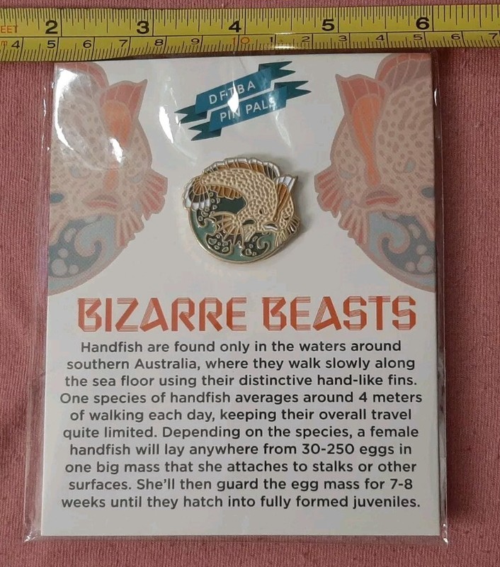 Bizarre Beasts Handfish DFTBA Collectible Enamel Pin NEW Season Zero