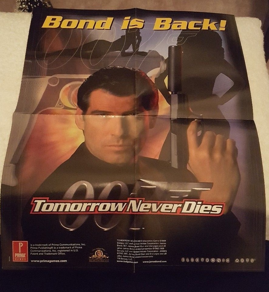 Tomorrow Never Dies PS1 Prima Official Strategy Guide w/ Poster