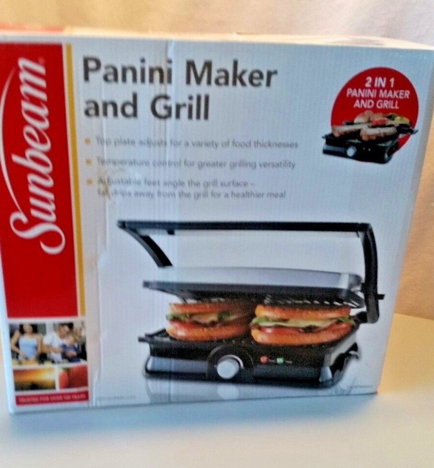 Sunbeam  2 -Slice  Panini  Maker  CKSBPM5020  nib. Never used. Tested
