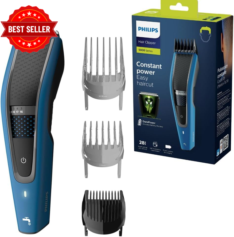 Washable Hair Clipper Series 5000 with 28 Length Settings (0.5-28Mm) and 75 Min 