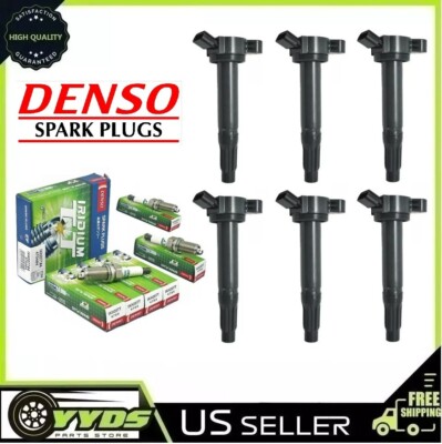 Ignition Coil & OEM Spark Plug For 2005-2018 Toyota 3.3L 3.5L 4.0L 4.6L 4.7L V6