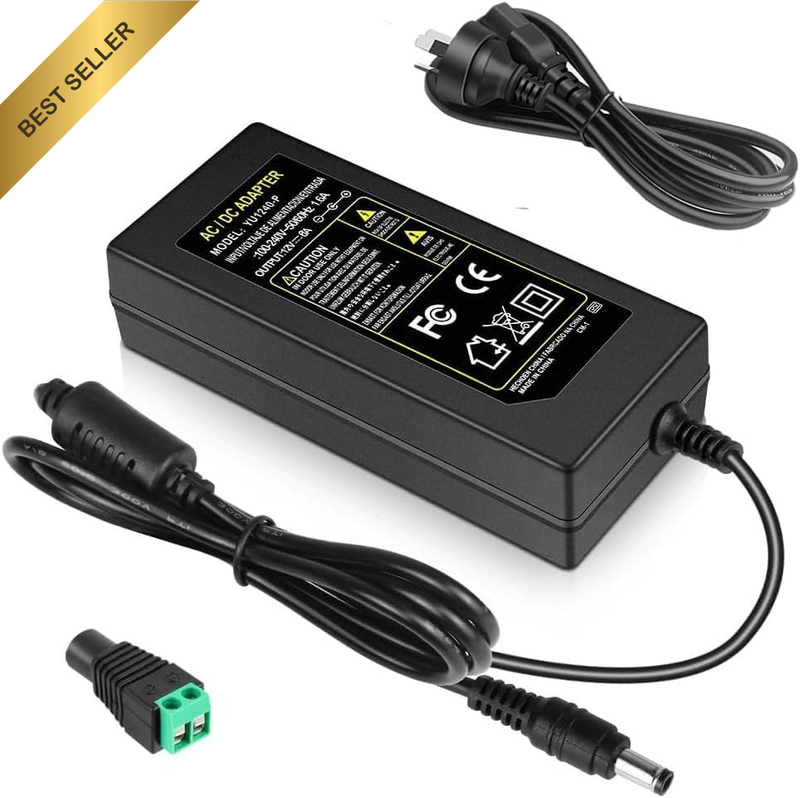 Power Supply, DC12V Power Adapter, AC 100-240V to DC 12V 8A Power Supply LED Ada