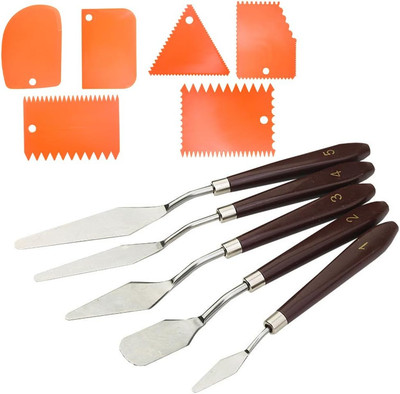 11 Stück Palettenmesser und Abstreifermesser Malwerkzeug Set, Spachtel für Acryl
