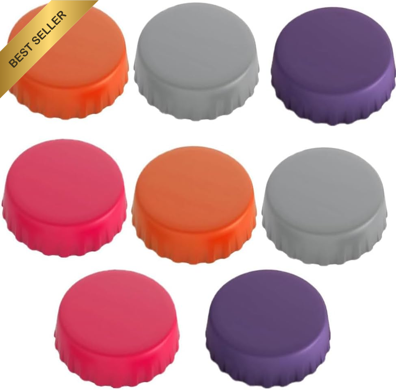 Silicone Can Cap, Soda Water 8-Piece Pack No Spill or Protective Sleeve, No Spil