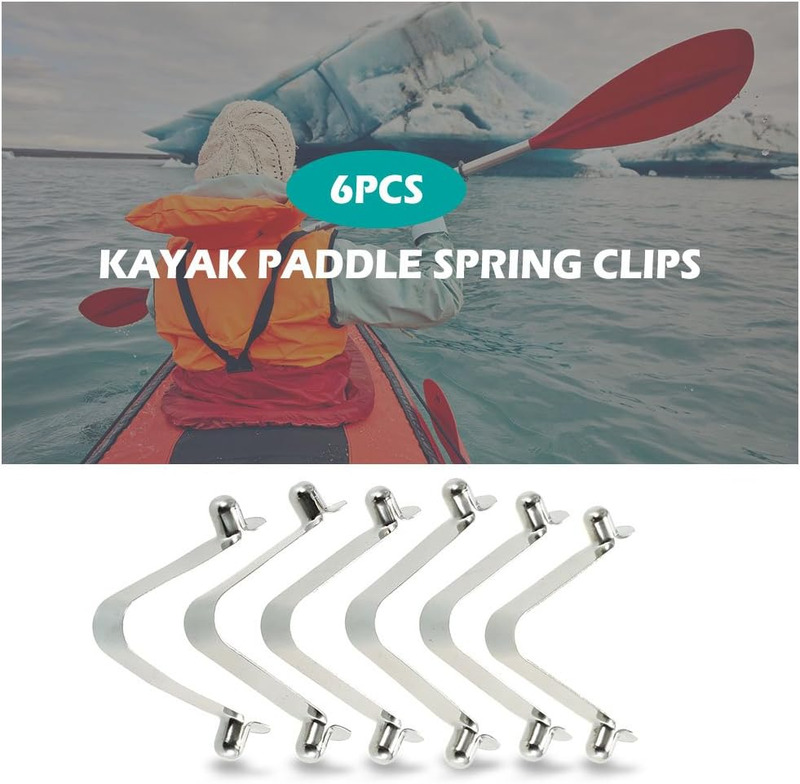 6Pcs Kayak Paddle Spring Clips Tent Pole Clips Push Button Spring Snap Clip Lock