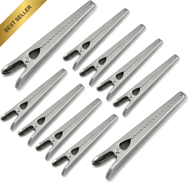Stainless Steel Food Sealing Clamps Snack Bag Sealing Clips Chip Bag Clips for K
