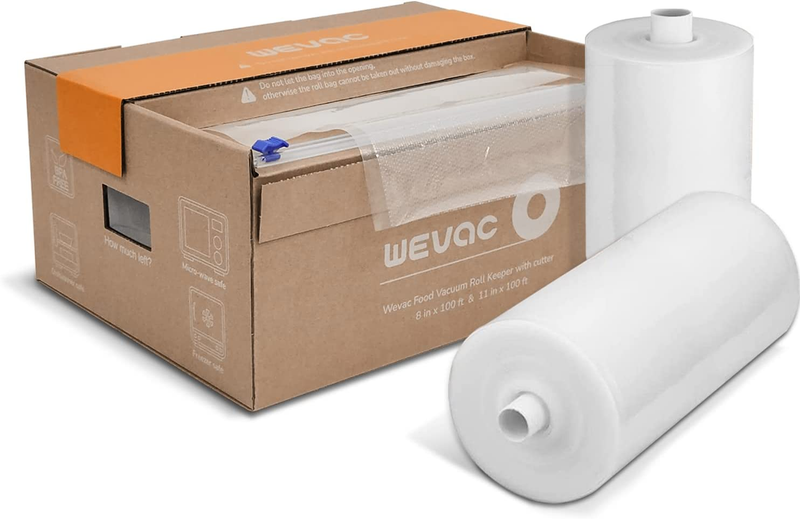 8''x100' & 11''x100' 2 Rolls Food Vacuum Seal Roll Keeper with Cutter, Ideal Vac