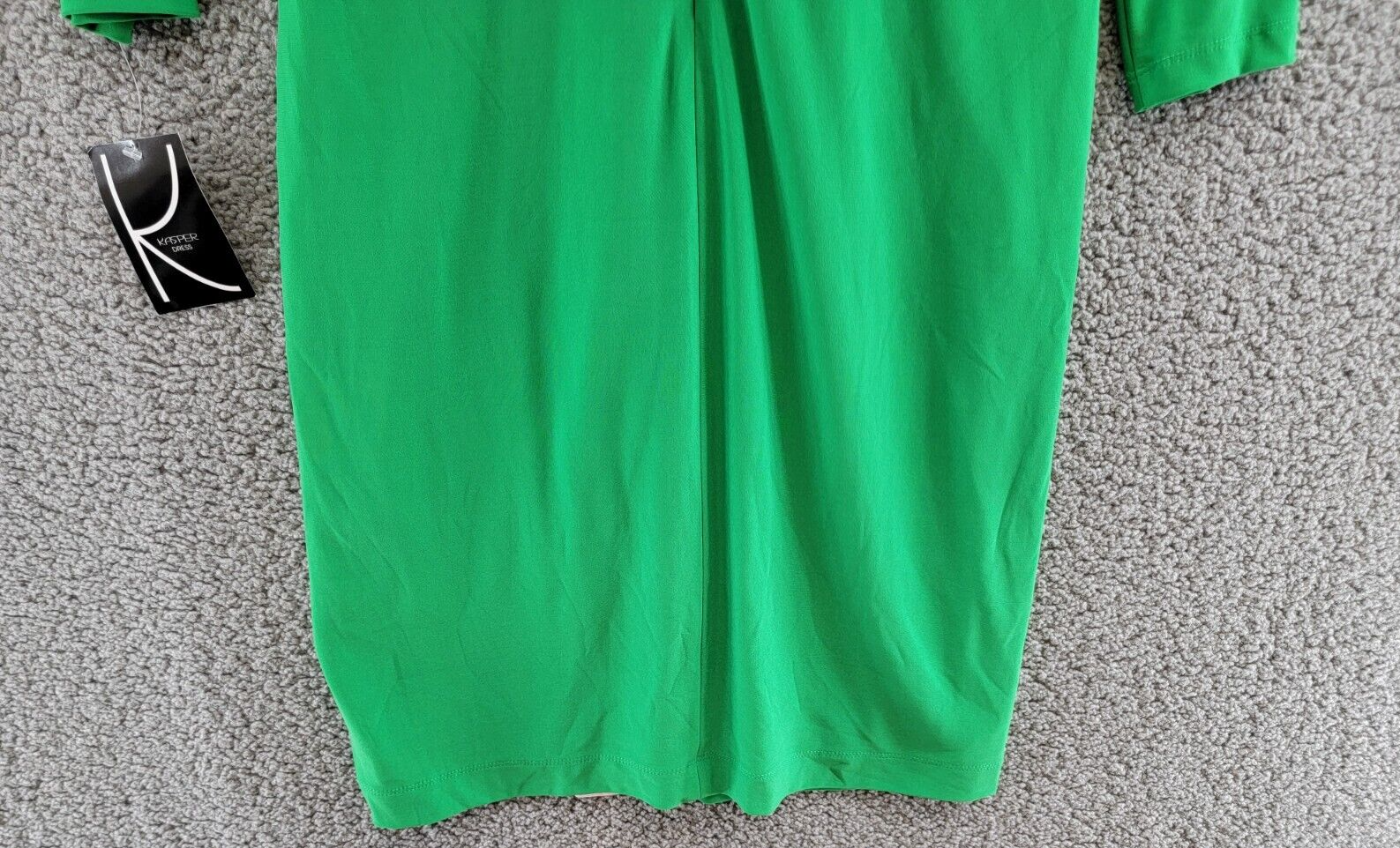 Kasper Colorblocked Faux-Wrap Sheath Dress Women's S Green/Pink Back Zip Closure - Picture 12 of 17