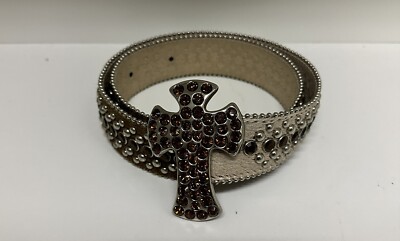 b.b. Simon Brown Rhinestone Brindle Cowhide Belt