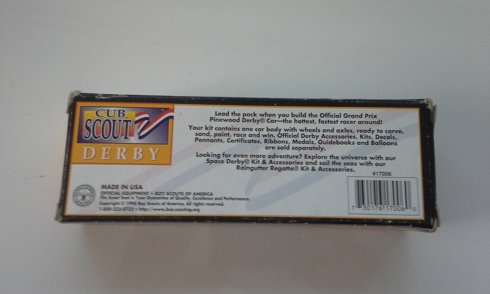 Vintage Cub Scout Derby Grand Prix Pinewood Derby Kit 1996