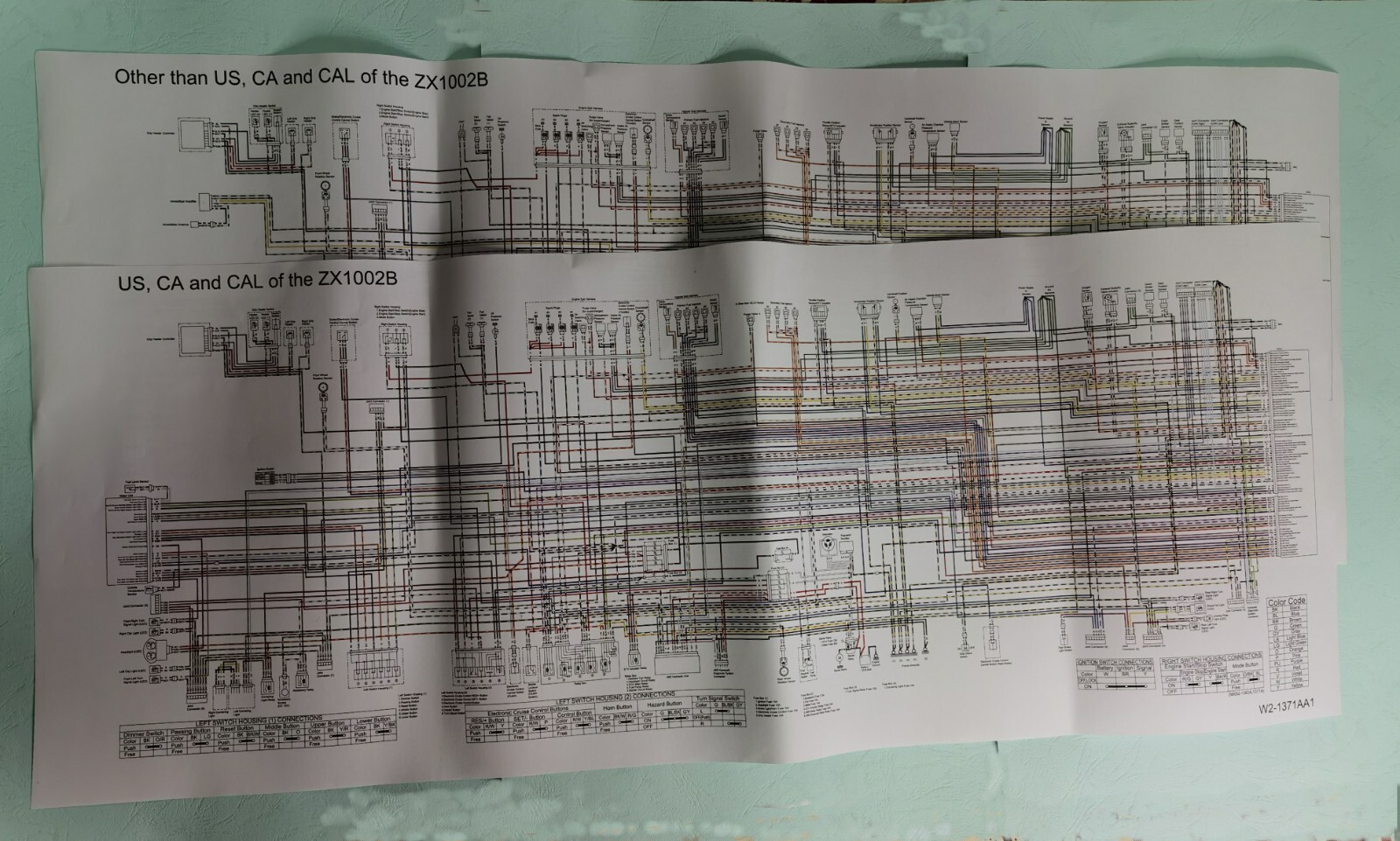 SX55 A1図用紙 2本入 Kawasaki H2SX US CA AL of the ZX1002B Large size color