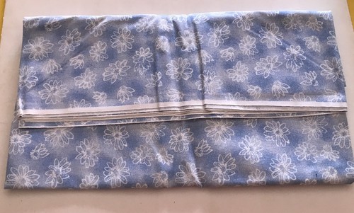 Cotton Fabric Blue Floral 1 3/4 Yds Sewing Quilting Crafts