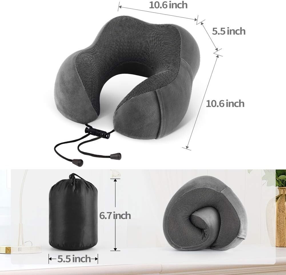 Almohada el cuello la cabeza de espuma viscoelástica para avión y viaje automóvi