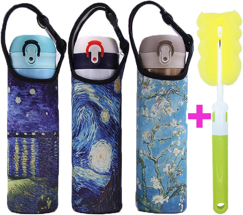 3 Pack 16 Oz - 21 Oz Neoprene Water Bottle Sleeve 16.9Oz Por