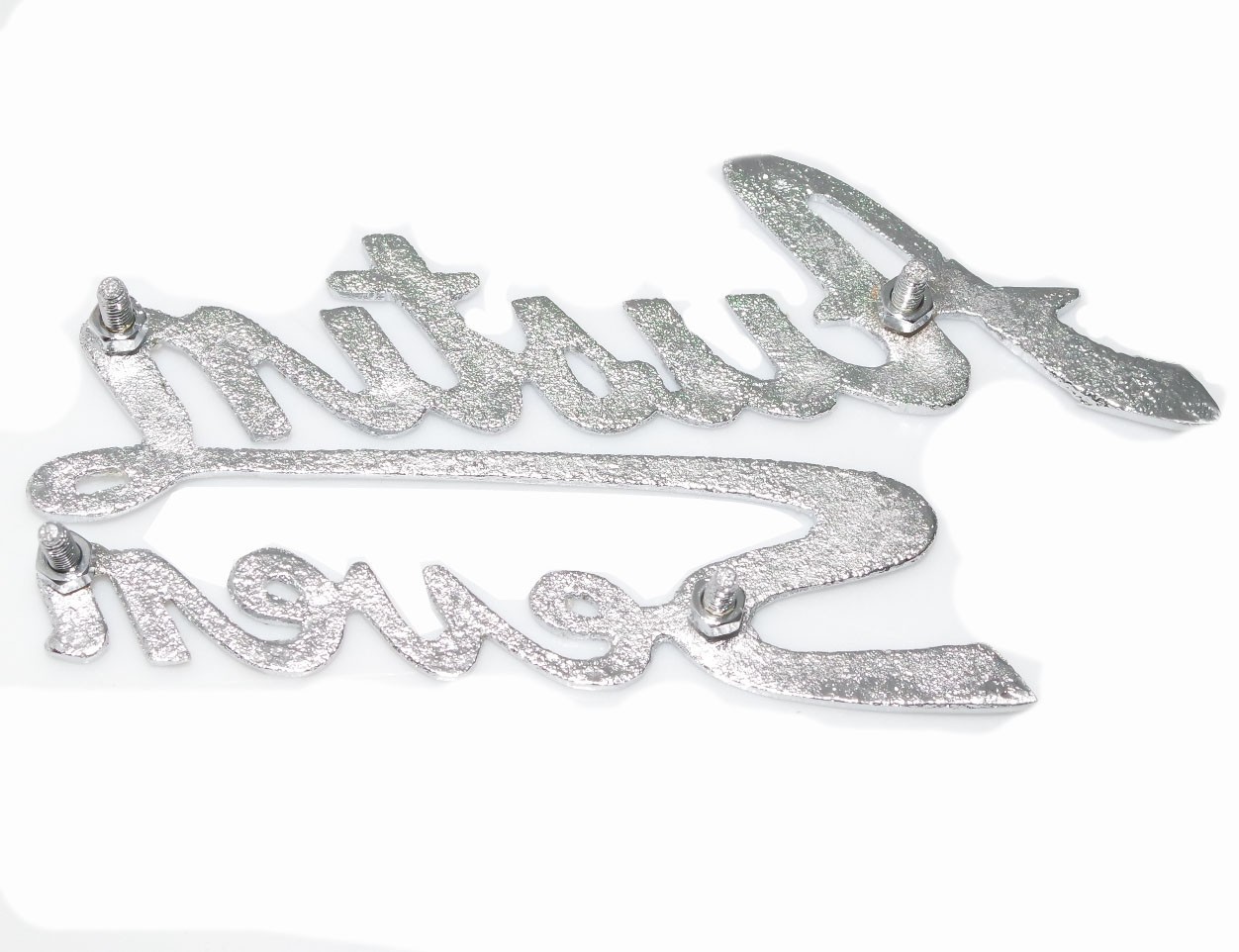 Reproduction Front Grill Austin Seven Logo Script Badge Metal Chrome Plated 