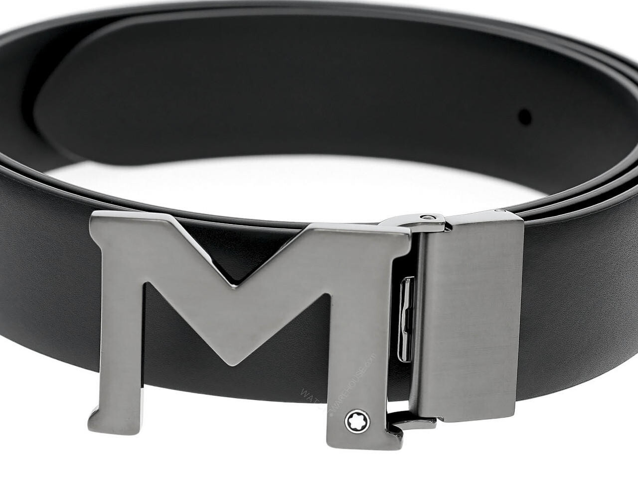 Pre-owned X120 Montblanc M Buckle Black 35mm Reversible Leather Belt 129445