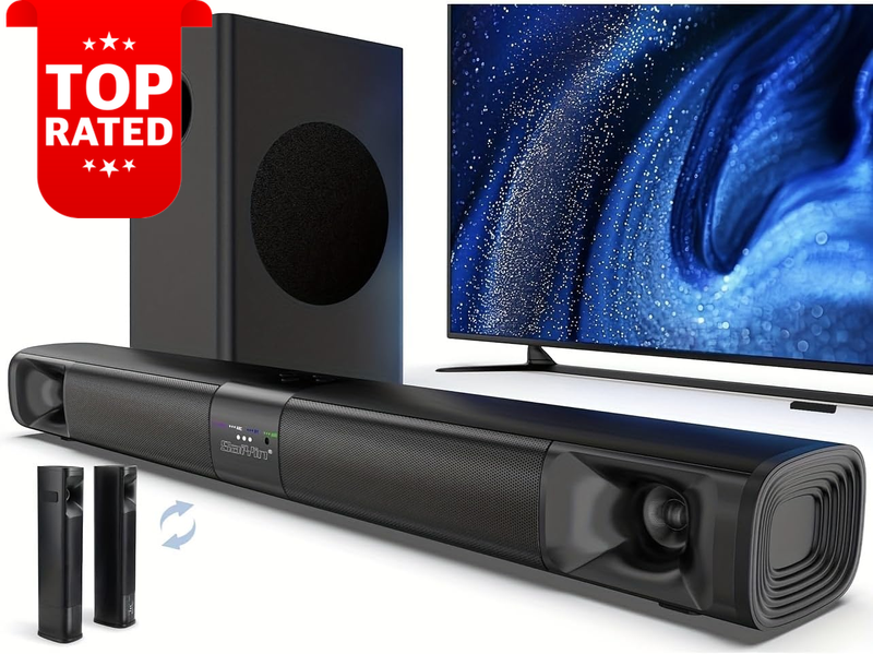 100W Sound Bar with Subwoofer for Smart TV Home Theater Surround Sound System