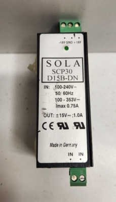 GUARANTEED! SOLA 6A 5V SWITCHING POWER SUPLY SCP30-D15B-DN