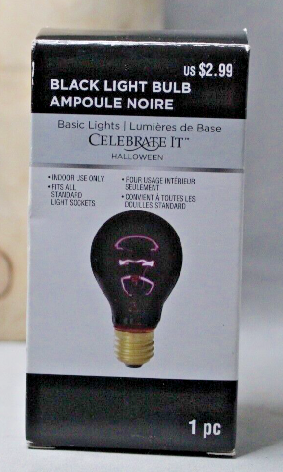 Black Light Bulb 75 Watts Lightbulb Fits All Standard Light Sockets