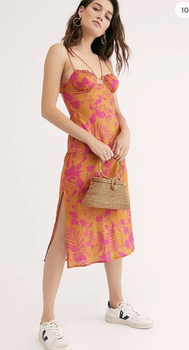 Free People x Sun Becomes Her Dahlia Strappy bustier Midi