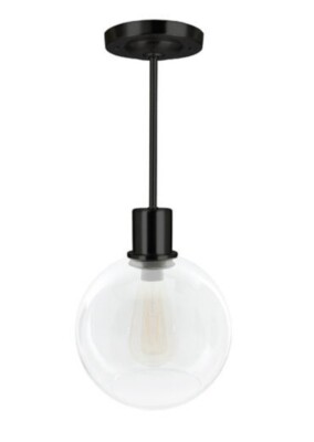 ITC TOM E COLLECTION RV Pendant Light Matte Black Clear Globe LED