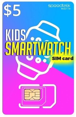 SpeedTalk $5 Smartwatch SIM Card Kit - 5G 4G LTE Kids Smart Watch & GPS Tracker