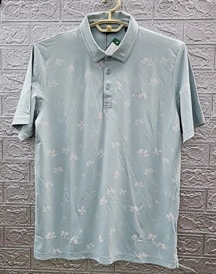 New Travis Mathew Good Time Feeling Golf Short Sleeve Breathable Polo Sage Sz Lg