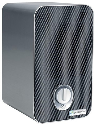 Tabletop Air Purifier Filtered 3-Fan Speed Manual Control Charcoal Filter Gray