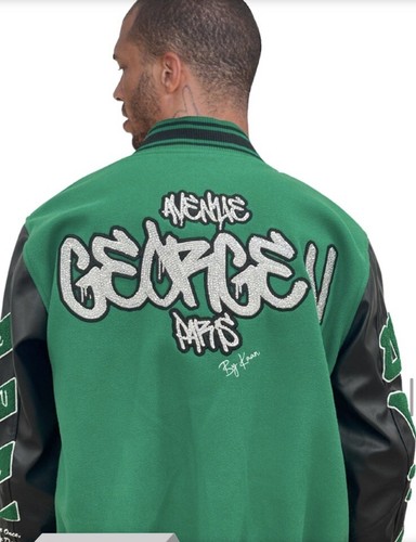 Pre-owned George Avenue  V Paris Men's Varsity Jacket Size Small In Green