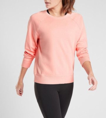 ATHLETA  WOMEN'S BEACH PEACH LONG SLEEVE SUNDOWN SWEATSHIRT TOP Sz S