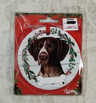 German Shorthair Pointer 3 1/2'' Ceramic Christmas Ornament by E&S Pets 550-83