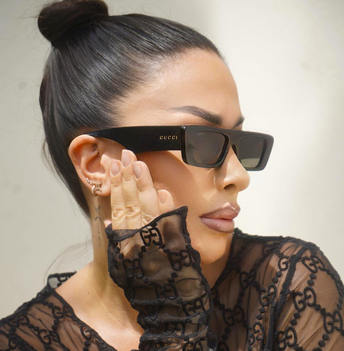 Pre-owned Gucci Gg1331s-002 Black Black Brown Sunglasses In Polarized