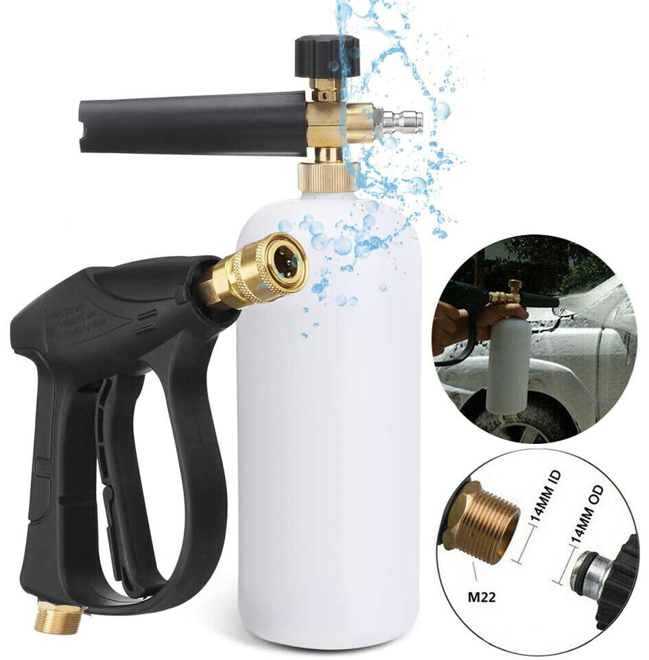 1/4" Snow Foam Washer Gun Car Wash Soap Lance Cannon Spray Pressure Jet Bottle