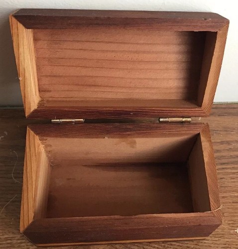 Wood Pyrography Crescent Moon And Stars Hinged Lid Recipe Box