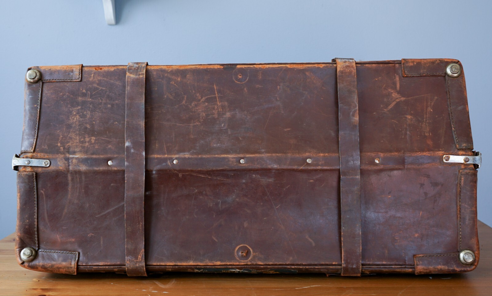 Vintage 1940's  leather suitcase luggage Euro+Asian stickers decals for parts