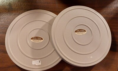 Two Vintage Dual-8 Super 8 Std 8 400ft Reels & Cases Universal Unused Plastic