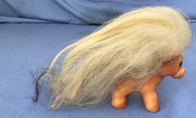 Vintage1964 old 2-1/2” HORSE Glass Eyes TROLL DOLL antique DAM THING Wishnik toy