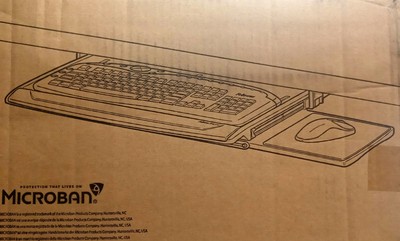 Fellowes 9140303 Office Suites Microban Deluxe Keyboard Drawer Black Open Box