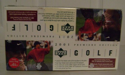 2001 UPPER DECK GOLF RACK PACK BOX w SP AUTHENTIC PREVIEW PACKS TIGER WOODS RC s