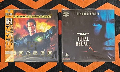 2 Laserdiscs TOTAL RECALL/ERASER U.S./Japanese OBI ARNOLD SCHWARZENEGGER/JAPAN!