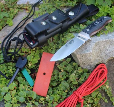 Cudeman Messer 120-MC MT-5 Outdoormesser N695 Stahl Micartagriff Lederscheide