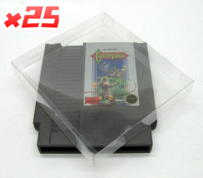 25x NINTENDO NES GAME CARTRIDGE - CLEAR PROTECTIVE BOX PROTECTOR SLEEVE CASE
