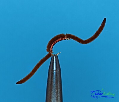 San Juan Worm Brown Fly Fishing Flies - One Dozen