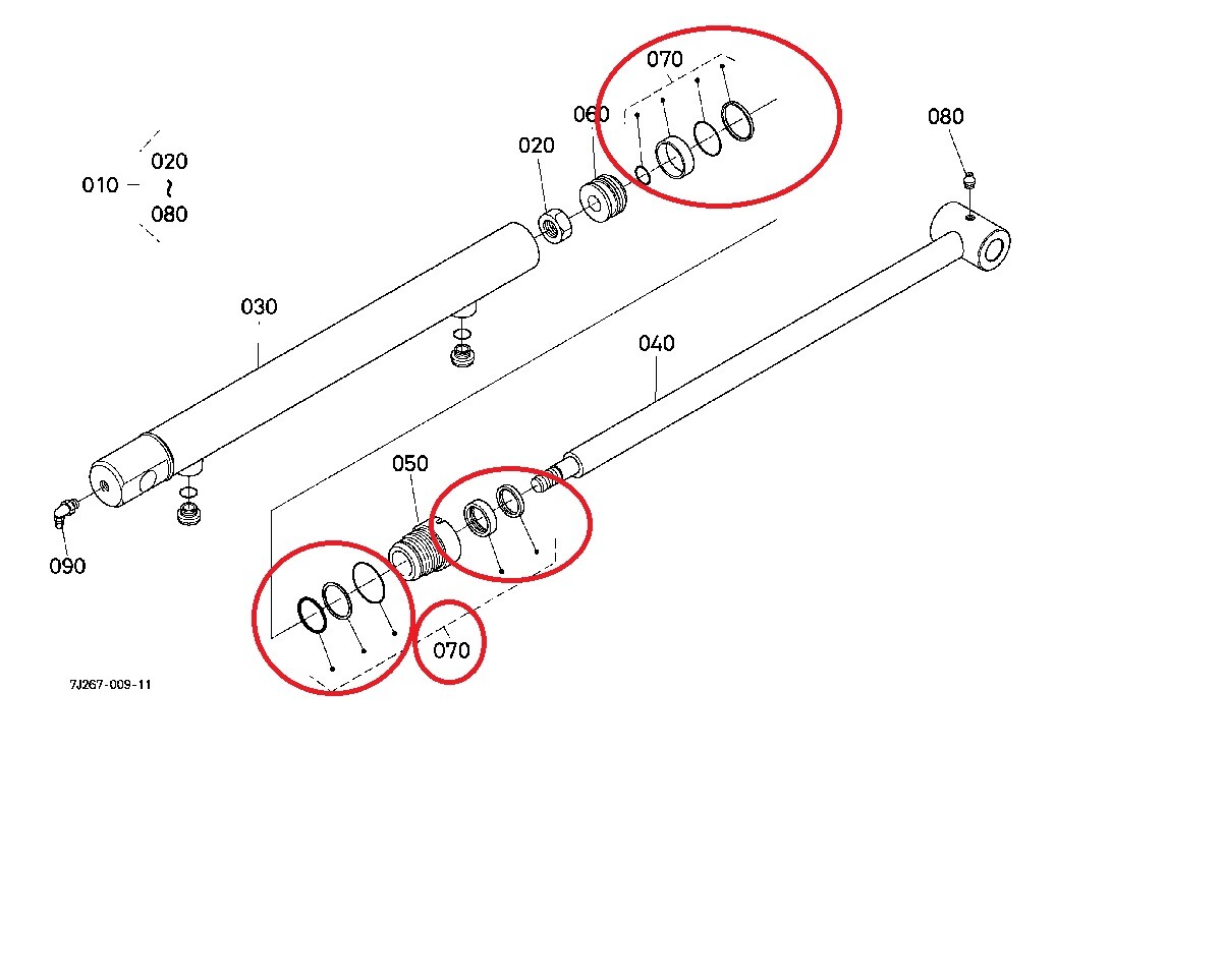 のぼと Amazon.com: 7J266-63400 Boom & Bucket Cylinder Seal Kit for